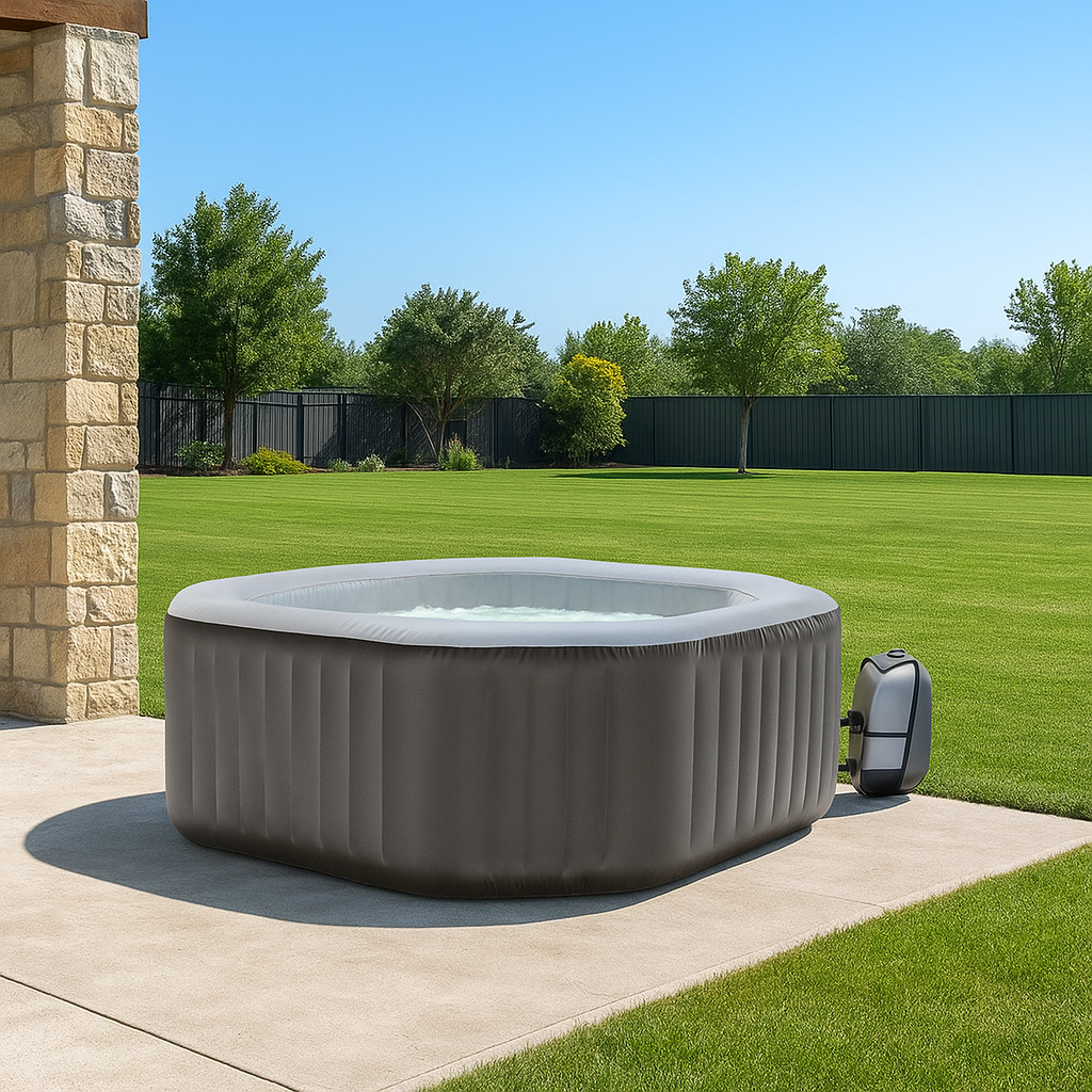 La SPA Pantelleria con un design ottagonale innovativo e di tendenza, presta particolare attenzione al comfort dell'utente. Anche le dimensioni di questa SPA sono state aumentate per offrire uno spazio ottimizzato per 5 persone. Costruita con rivestimento in PVC laminato ultra resistente e un liner interno a rilievo, questa SPA combina tecnologia e robustezza.