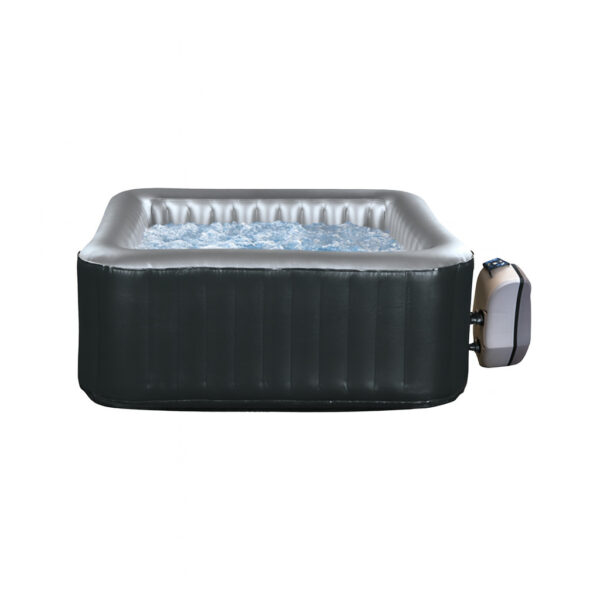 Compatta e elegante grazie alla forma squadrata, questa SPA gonfiabile è ideale per 4 persone. Ingegnosa e robusta, Ponza è rivestita di laminato in PVC ultraresistente e d'un liner interno di PVC a rilievo. Ponza è dotata di un motore intelligente e economico con tre funzioni: Riscaldamento Massaggio e Filtrazione. Il suo design vi piacerà, adorerete immergervi nelle sue bollicine e rimarrete soddisfatti del prezzo conveniente!